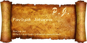 Pavlyak Johanna névjegykártya